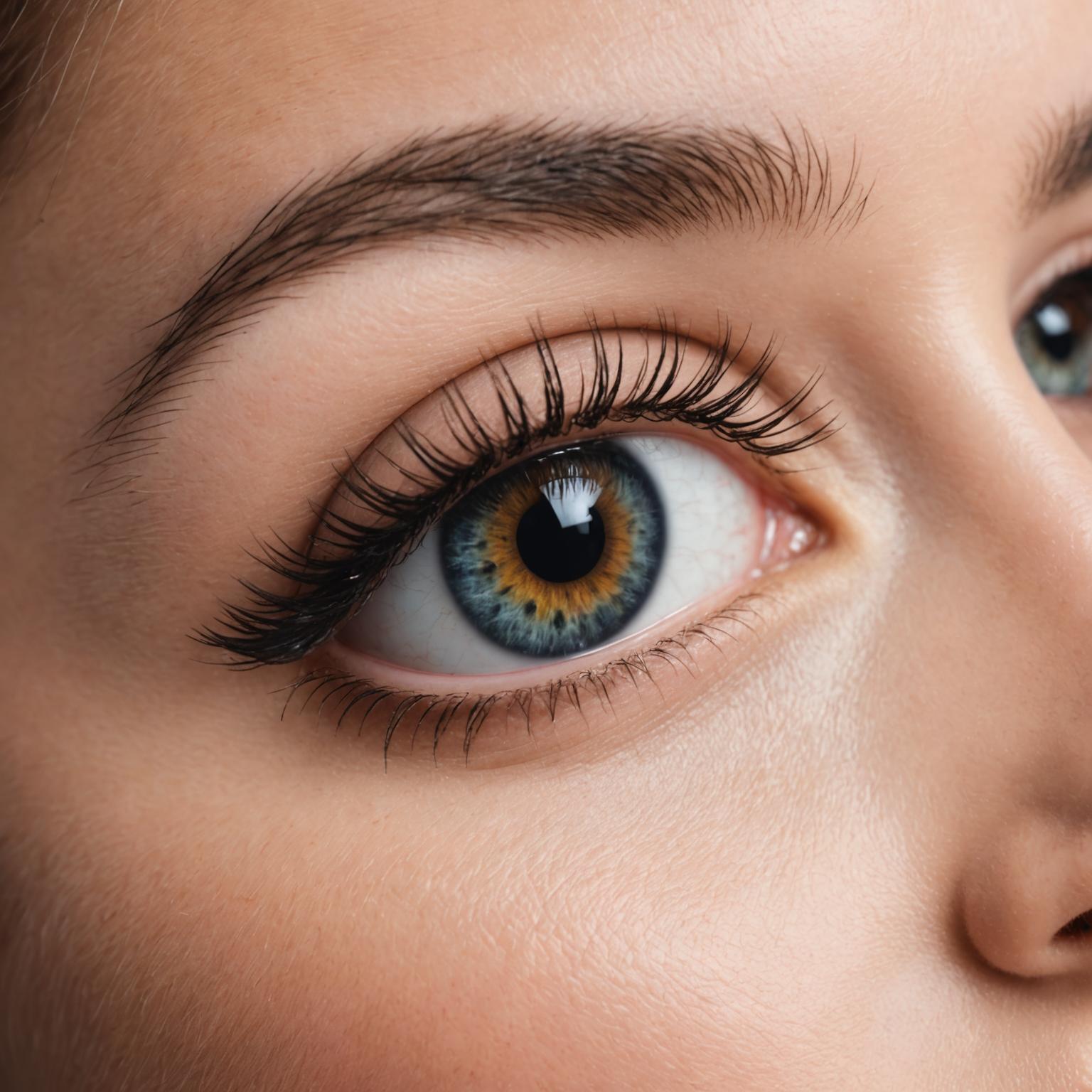 Classic eyelash extensions close-up