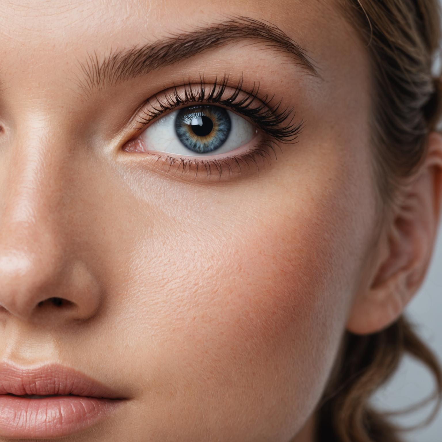 Lash lift result showing curled natural lashes