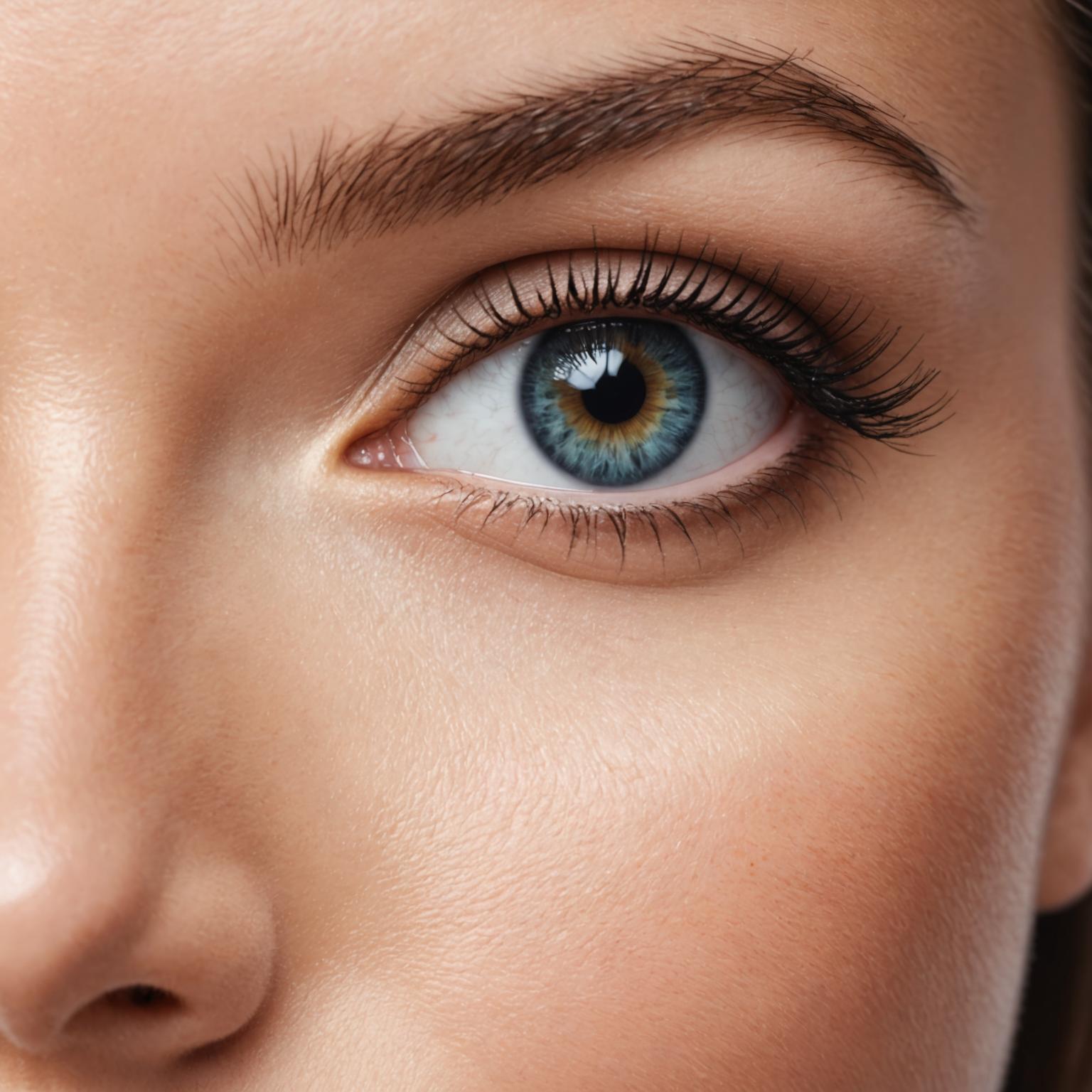 Tinted lashes showing deeper colour and definition